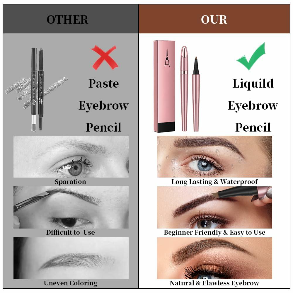 YIWANLLE 3D Microblading Eyebrow Tattoo Pencil Waterproof C-Gray 1 Count