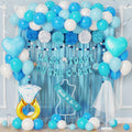 Nyvrexo Last Toast on The Coast Bachelorette Decorations Blue White Paper