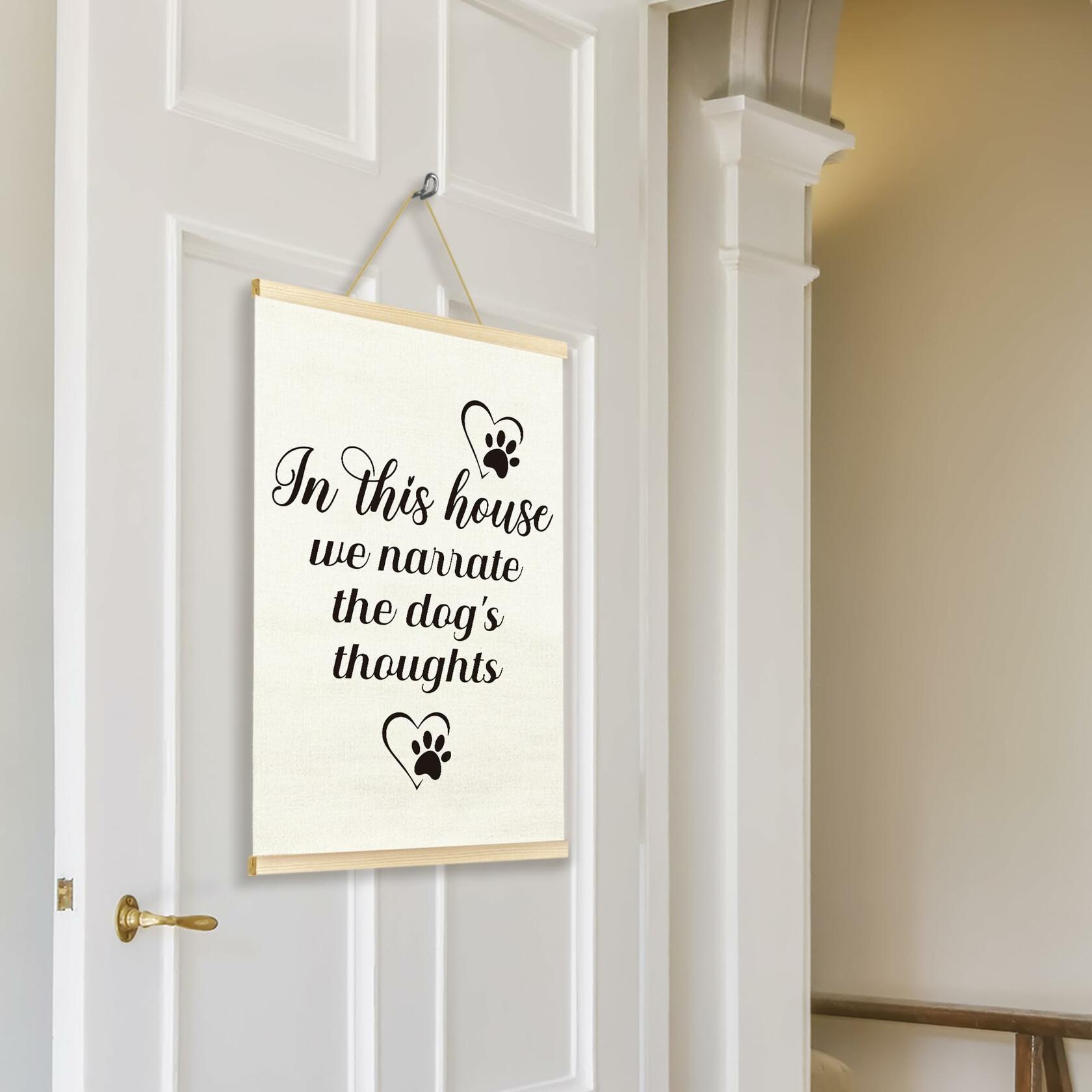 TAEDIN Dog Wall Art – “In This House We Narrate the Dog’s Thoughts” 12x16