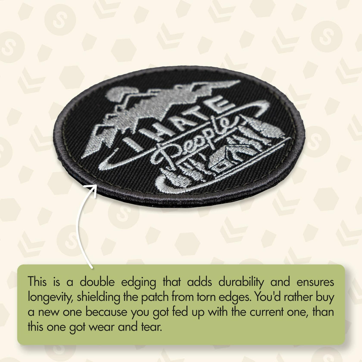 Funny Tactical Morale Patch "I Hate People" for Jackets, Bags, Gear