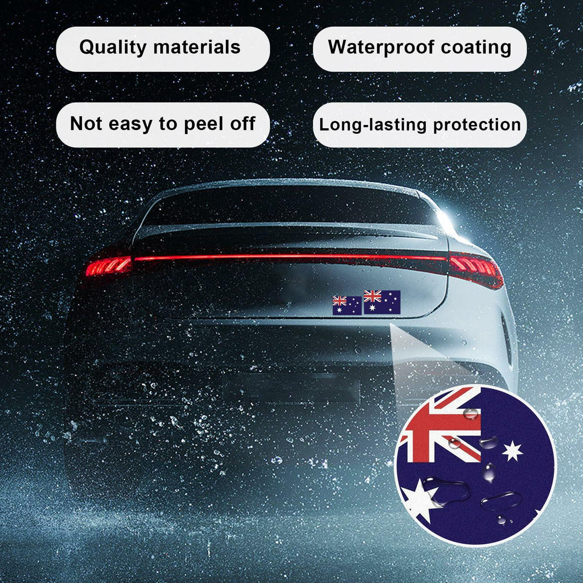 Dickno American Flag Decal Patriotic Reflective Car Helmet Laptop Sticker Round