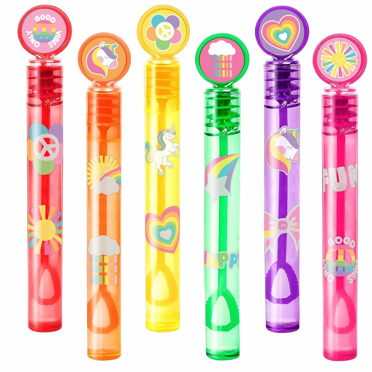 60PCS Cute Unicorn Party Favors 12 DIY Bubble Wands Birthday Goodie Bags