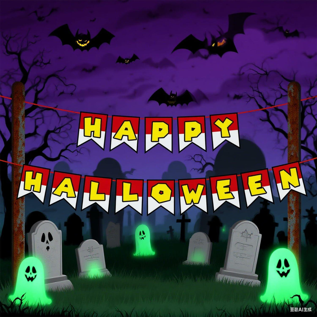 Halloween Trunk or Treat Happy Halloween Banner Garage Door Decor