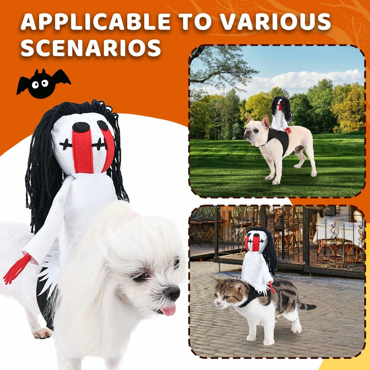 stepsin Dog Halloween Ghost Riding Saddle Costume Female Ghost Size S-M