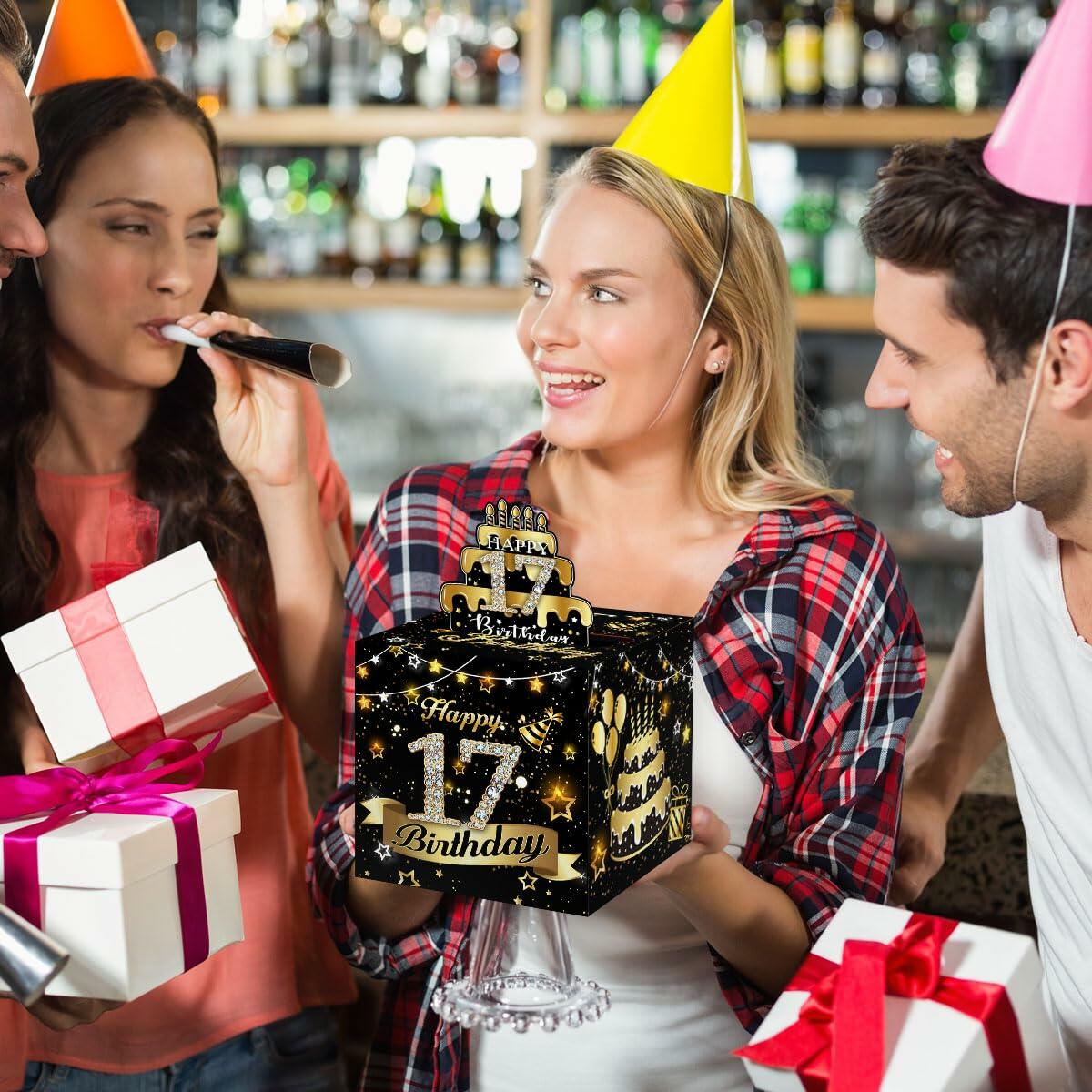 Toerifer Money Box Birthday Gift Black Gold 17th Birthday 35 Bags Size One Size