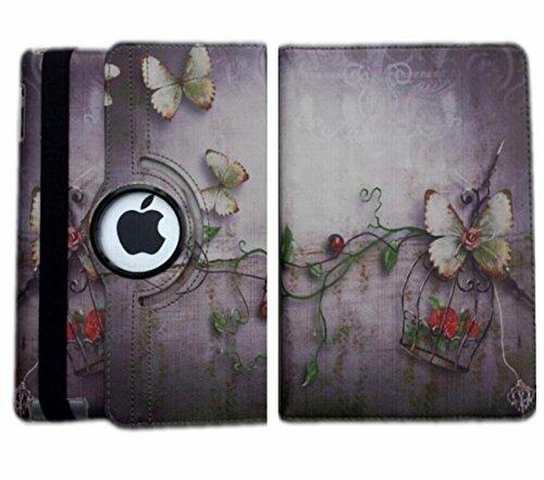 iPad Air 1/5/6/Air2 9.7" Case A1474/A1475/A1476 360° Rotating Red Butterfly