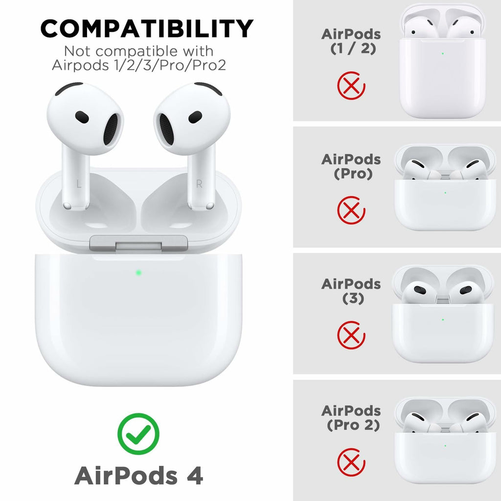 AirPods 4th Gen Case Shockproof Silicone with Cleaner Kit & Keychain Pink