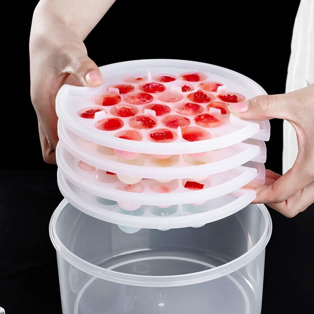 MOUMOUTEN Ice Ball Maker Silicone Sphere Tray w Lid Funnel for Whiskey