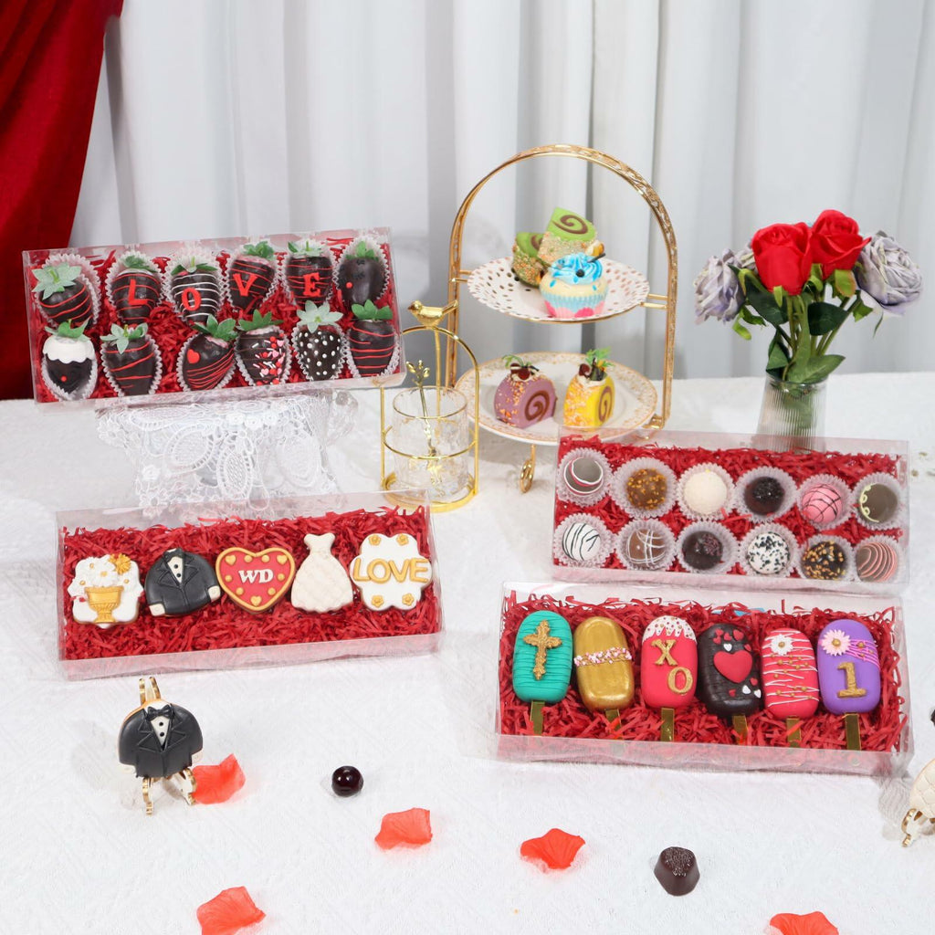 RomanticBaking 20PCS Clear Cookie Boxes 12x5x2in Easter Treat Bakery Gift Box