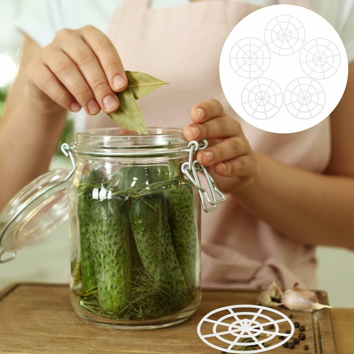 Veemoon 5pcs Pickle Jar Press Plates 3.1" Fermentation Weight Kimchi Jar