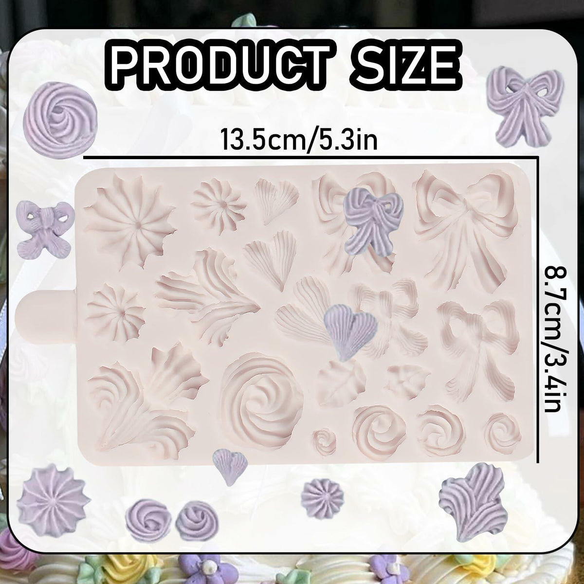 ICNYEKl Hemp Rope Fondant Mold Bohemian Tassel Silicone Cake Baking Decor