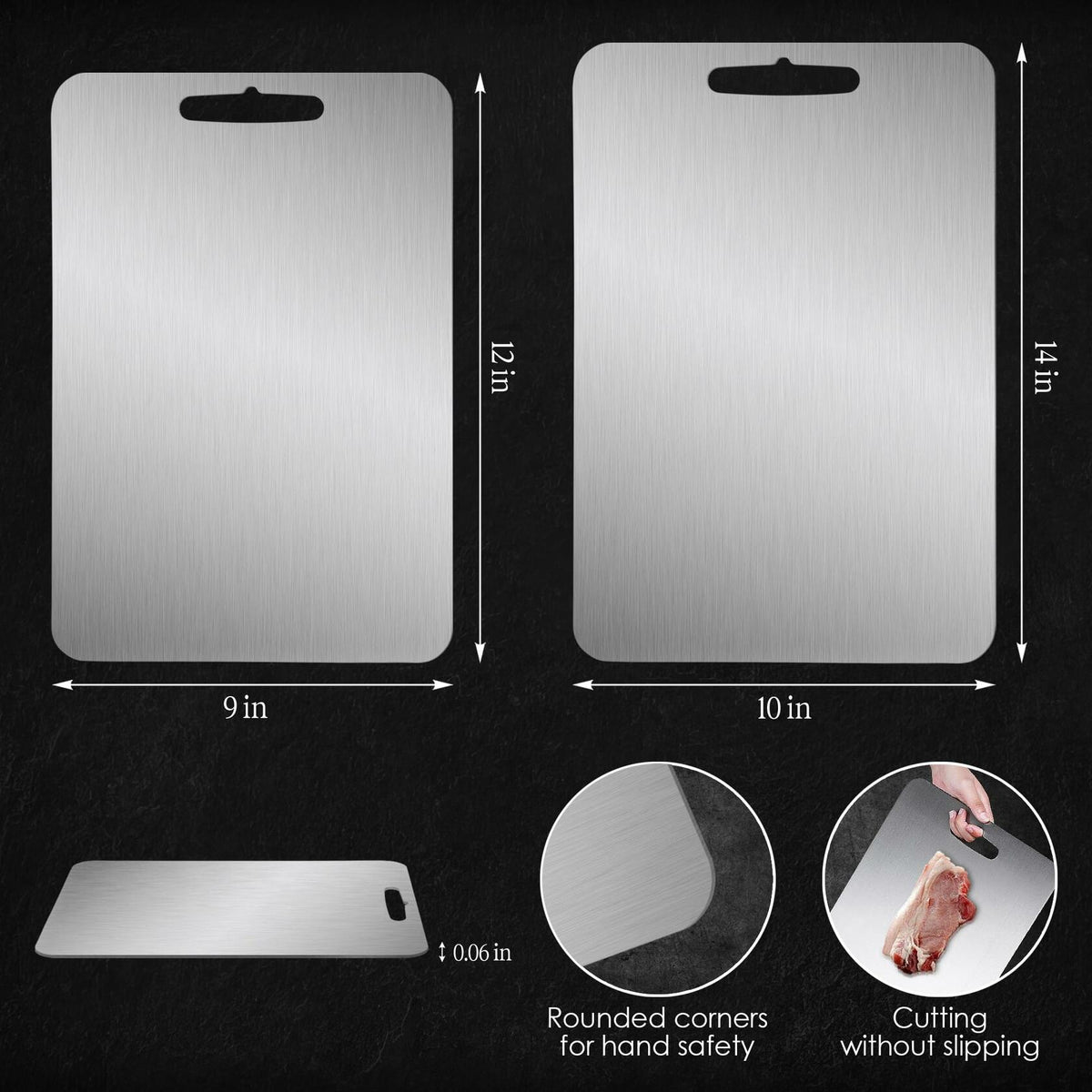 GAUDORA Titanium Cutting Board Non Slip Dishwasher Safe 14x10 in