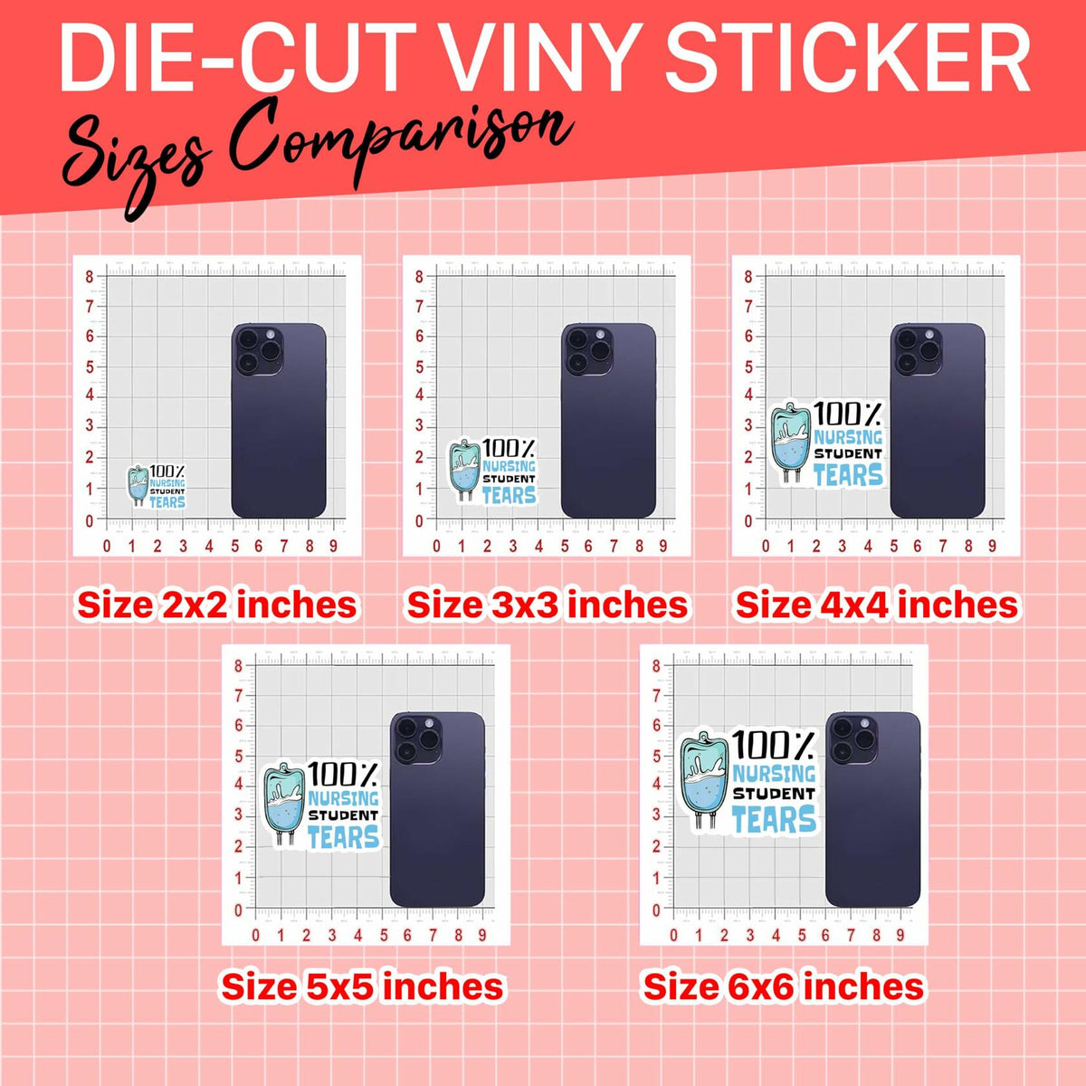 3Pcs Nursing Student Stickers Nurse Medical Vinyl Waterproof Decals 2in