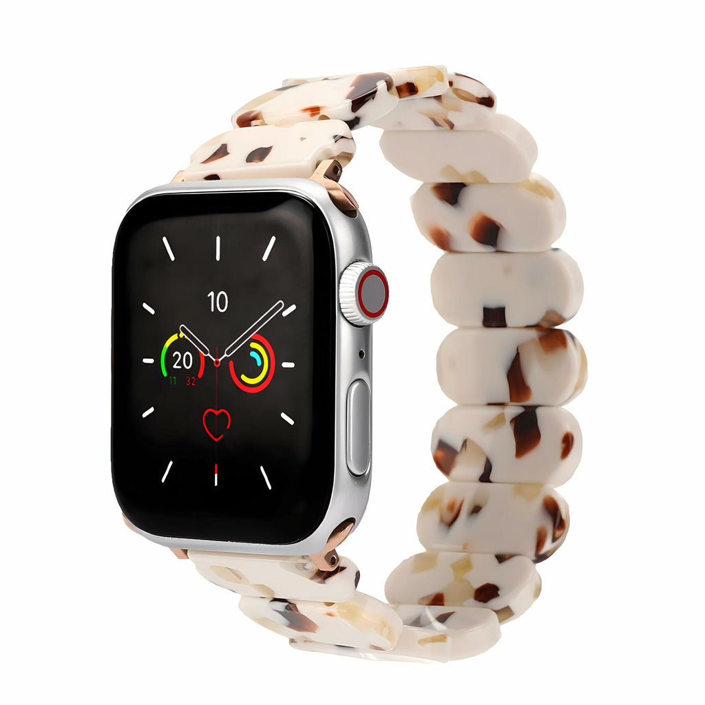 MAIRUI Resin Stretchy Watch Band for Apple Watch 41/40/38mm Slim Elastic Strap
