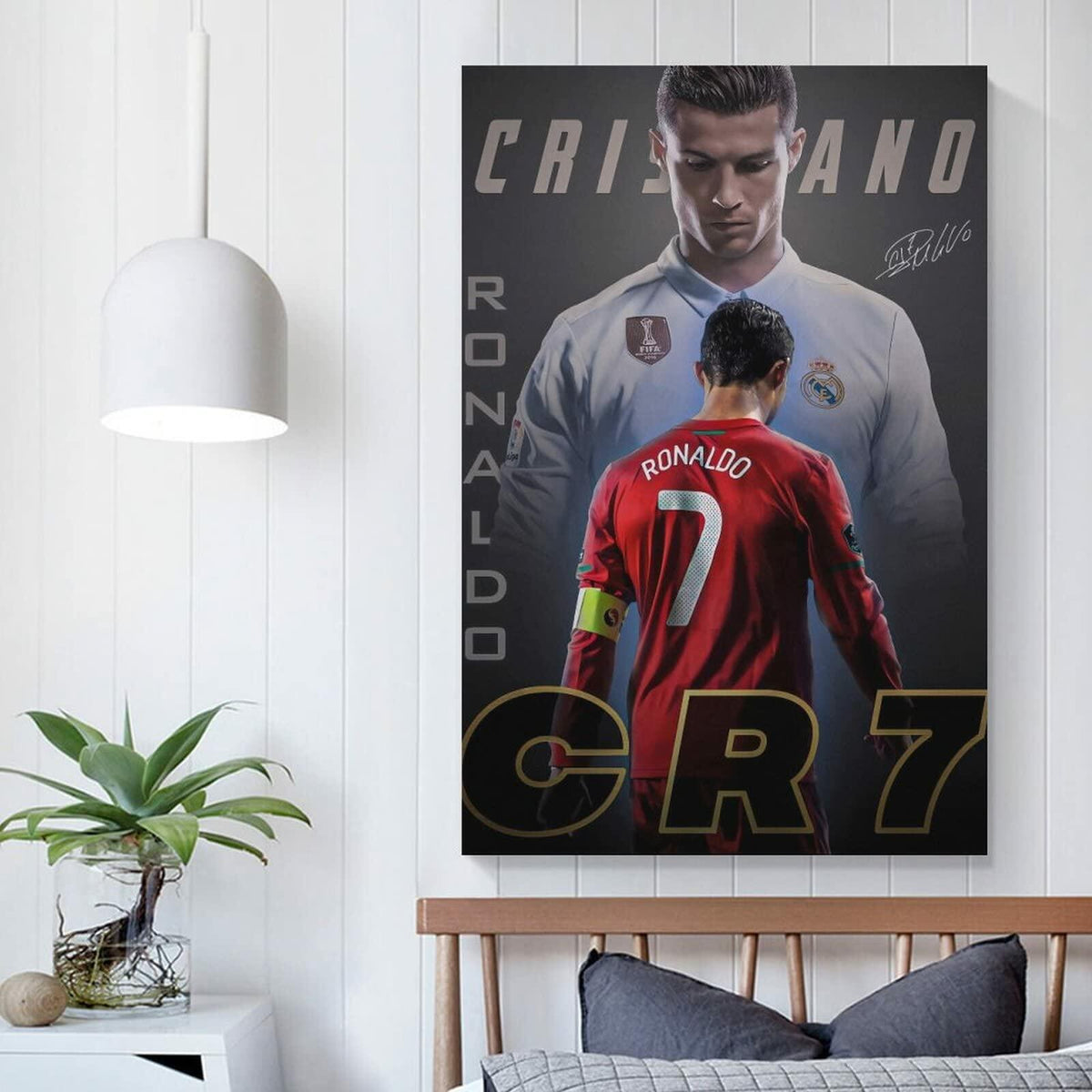 fhzang Cristiano Ronaldo Poster 3 Canvas Poster Unframed: BLUE 16x24 inches (40x60cm)