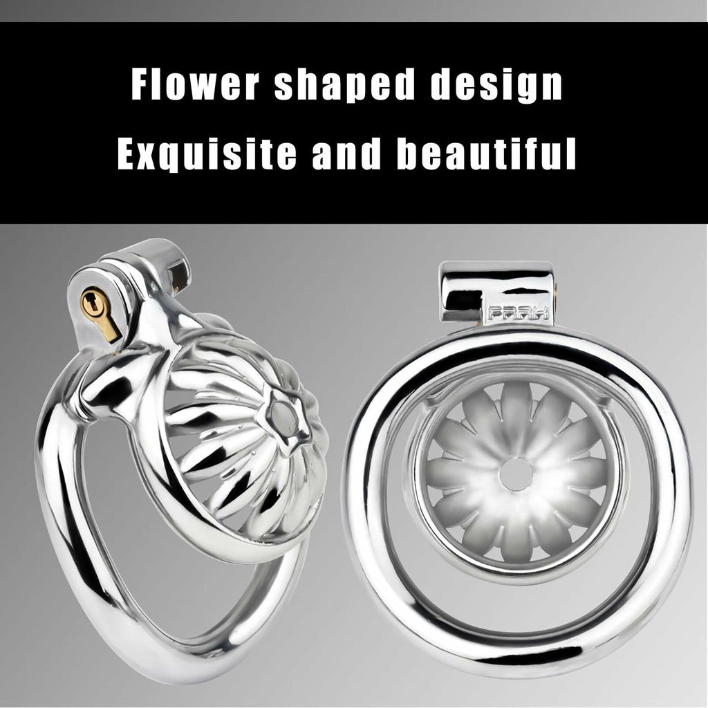 Lelisex Stainless Steel Male Chastity Cage Dark Lock 50mm Ring Adult Toy