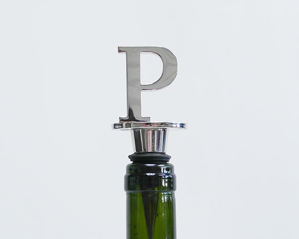 Lutong Letter Gift Set Key Ring Bottle Stopper Silver 2pc