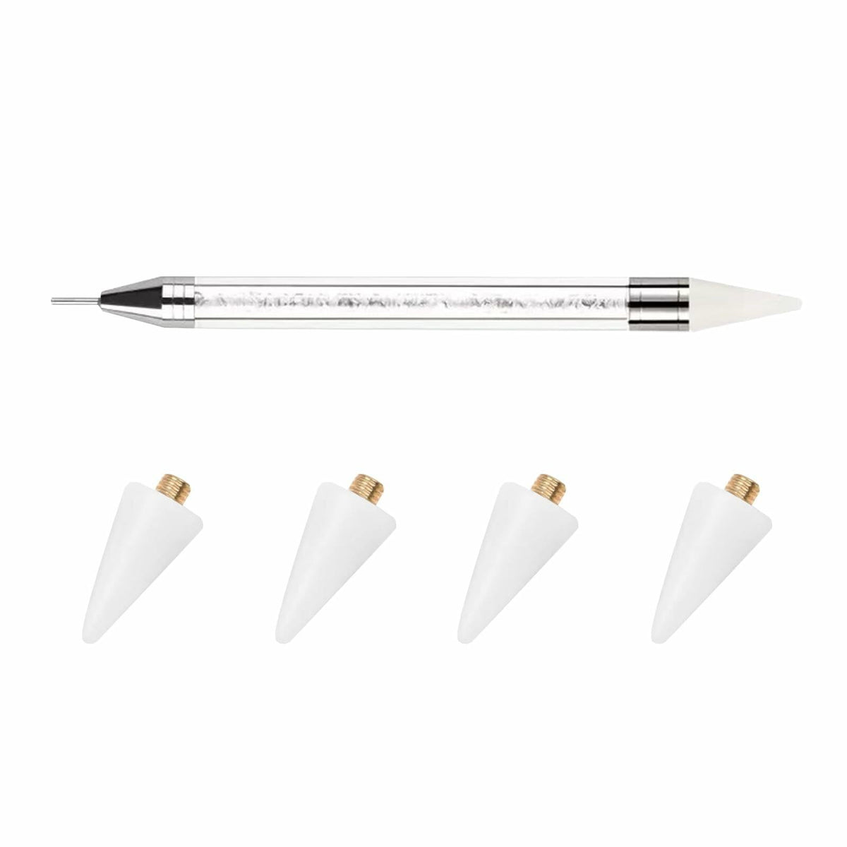 5PCS Rhinestone Picker Tool Dual End Dotting Pen Nail Art Crystal Handle