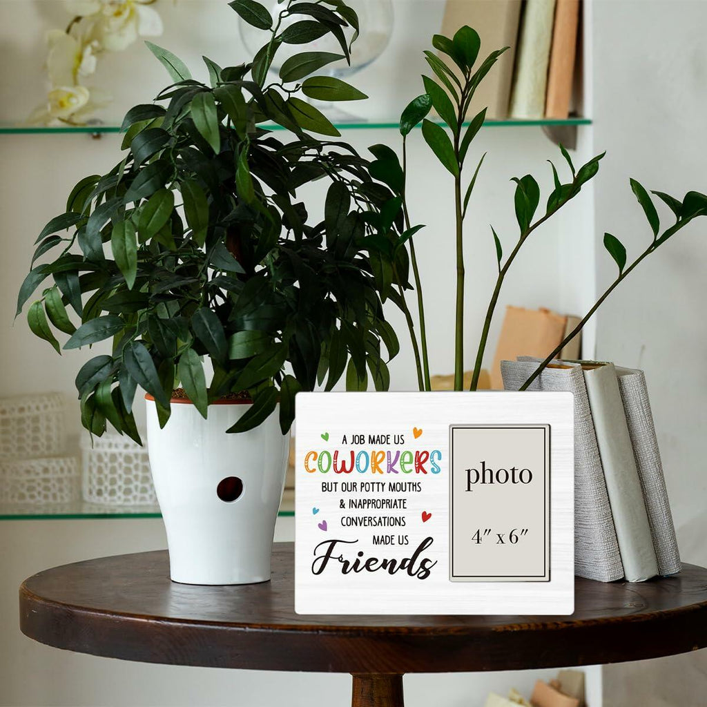 CIANMGD Funny Coworker Gift Wood Picture Frame 4x6 Work Bestie