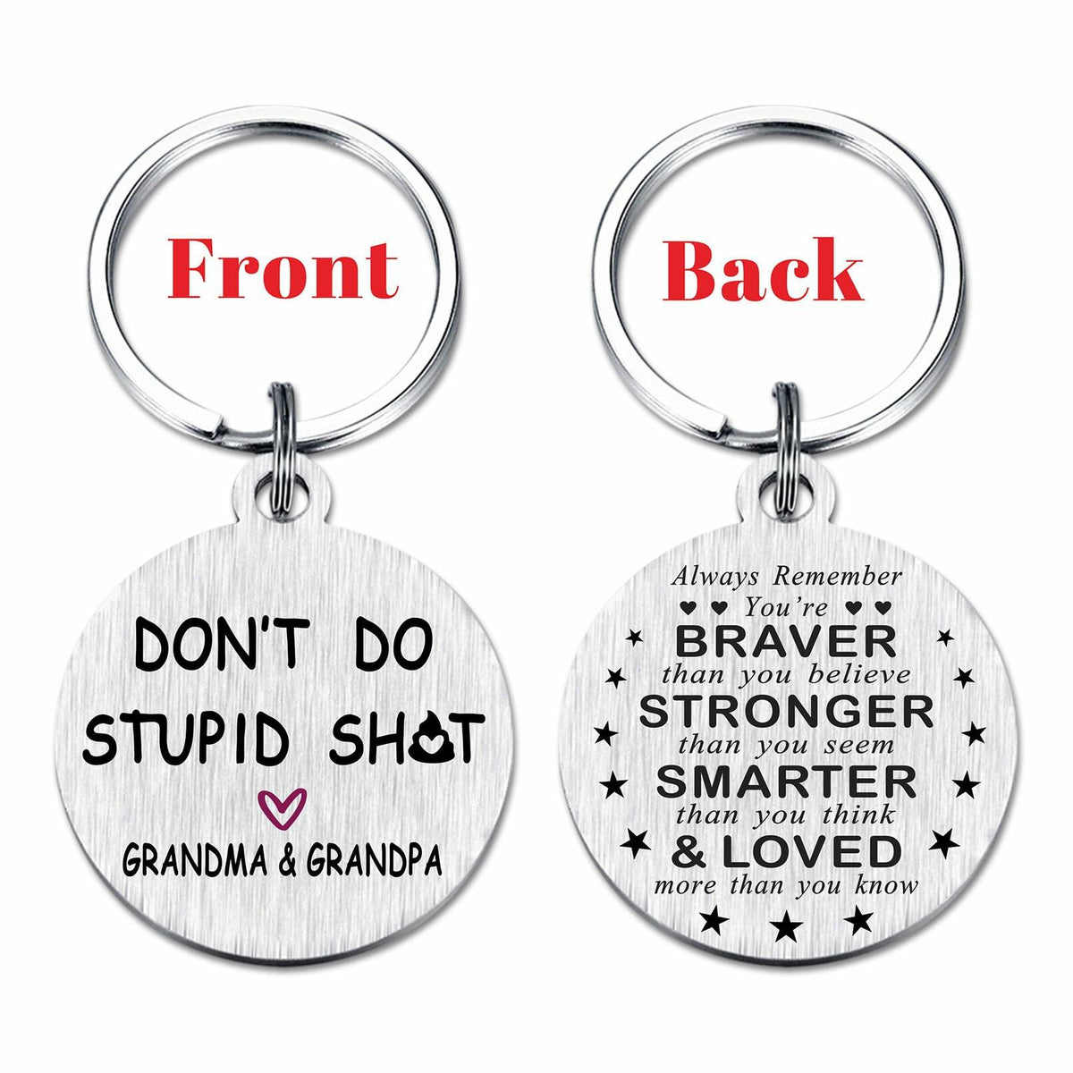 Viayen Teen Boys Valentines Day Gifts Keychain Love Grandpa and Grandma