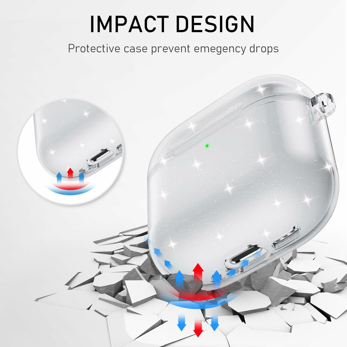 Maxjoy Silicone Case with Cleaner Kit & Keychain for Apple Airpods 4th Gen