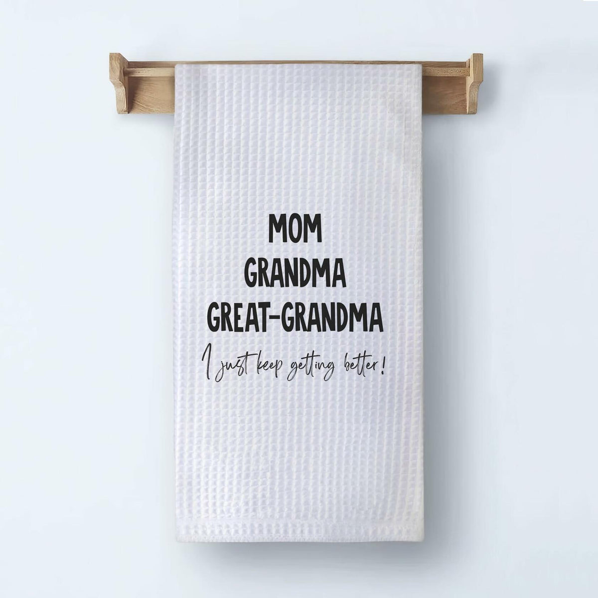 XUISWELL Grandma Gifts Kitchen Towels Great Grandma 16x24 Inch