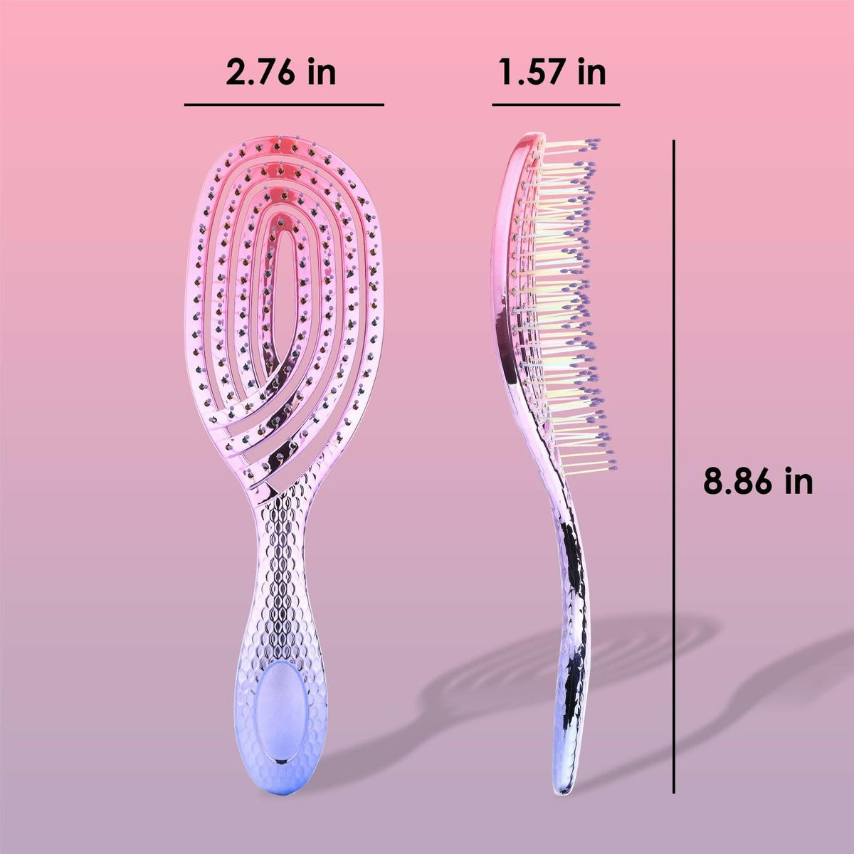 Candybrush Detangling Wet Hair Brush Soft Bristles Anti Static Romantic Amethyst