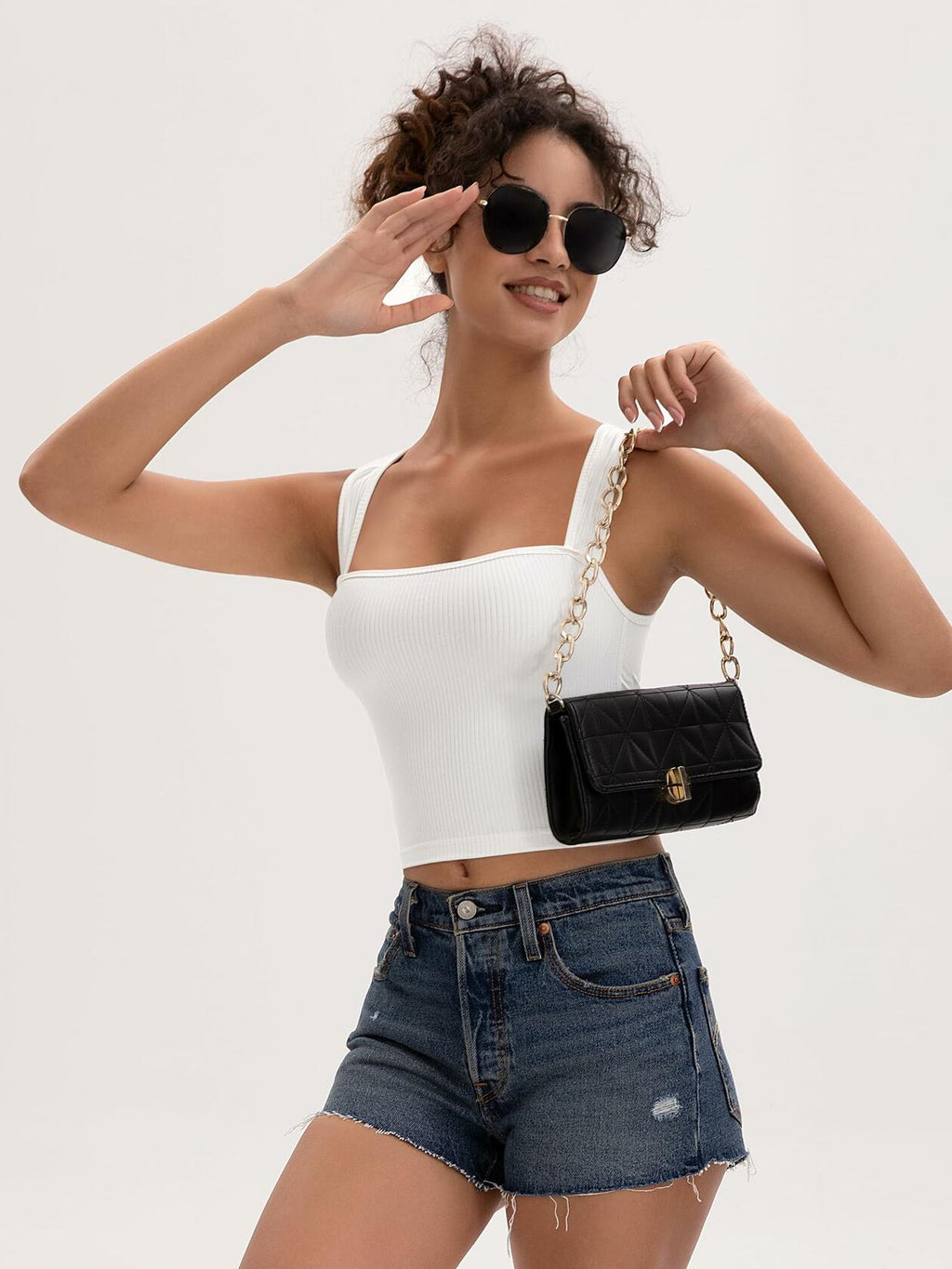 MOSSROZZ Crop Tank Top White Ribbed Athletic Slim Fit Sleeveless Size XS