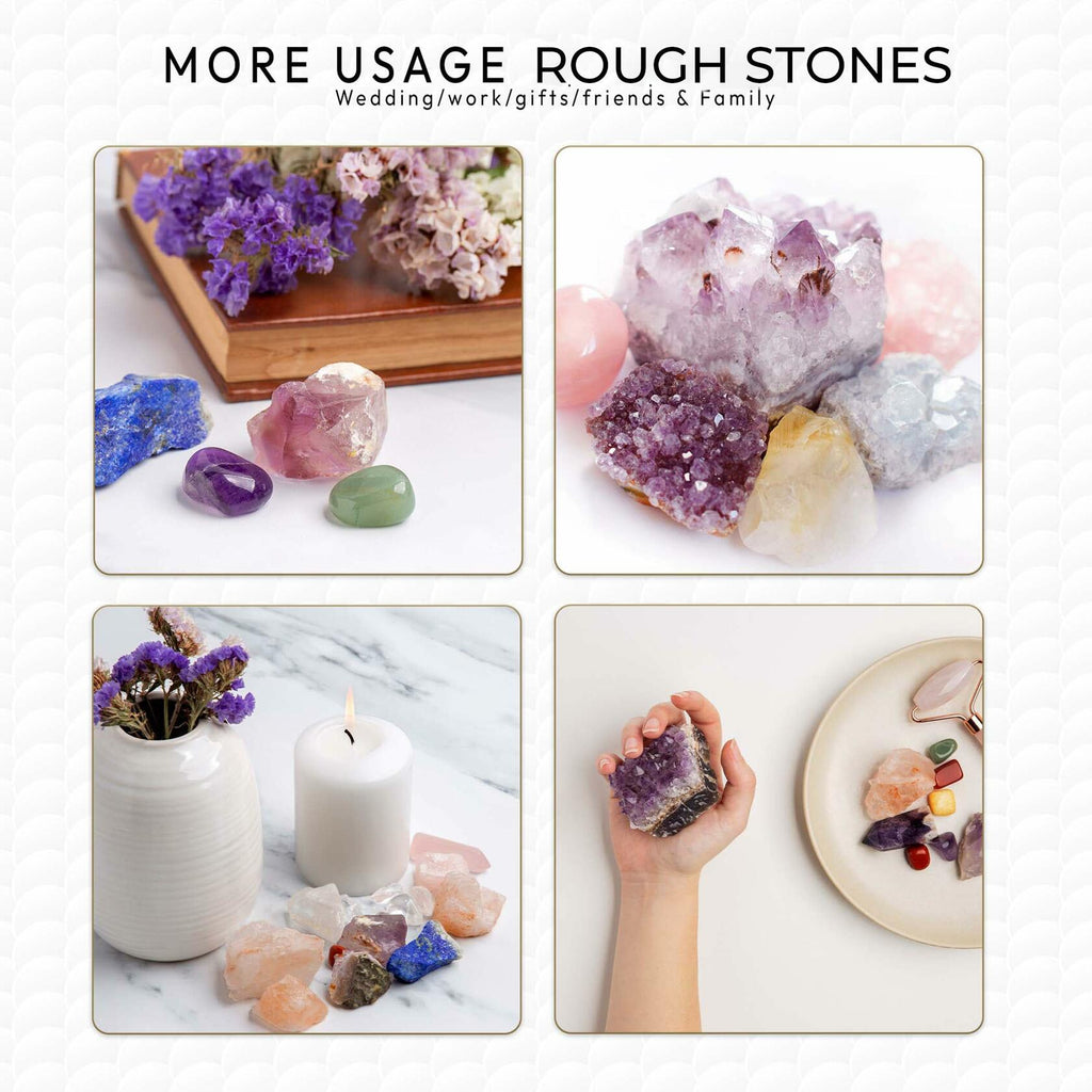 Amethyst Raw Crystals 1/2lb Purple Small Stones for Tumbling Reiki Meditation