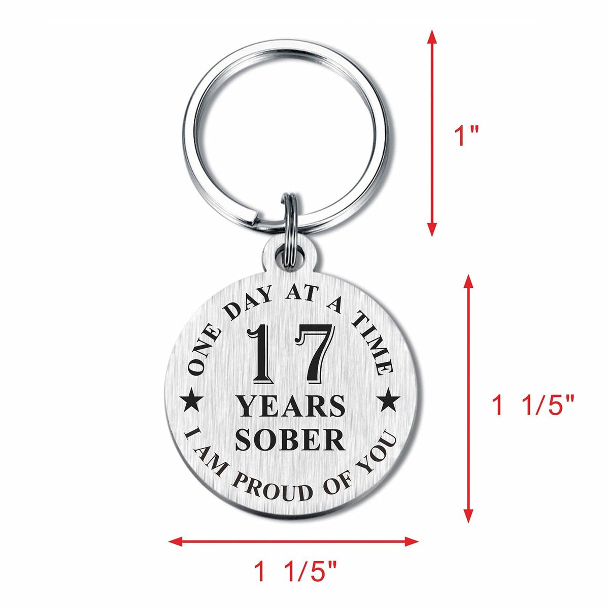 Alotozo 17 Year Sobriety Keychain AA Recovery Gift Men Women