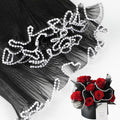 CCINEE 4.37 Yards Black Pearl Wrinkled Flower Wrapping Mesh Paper Wedding