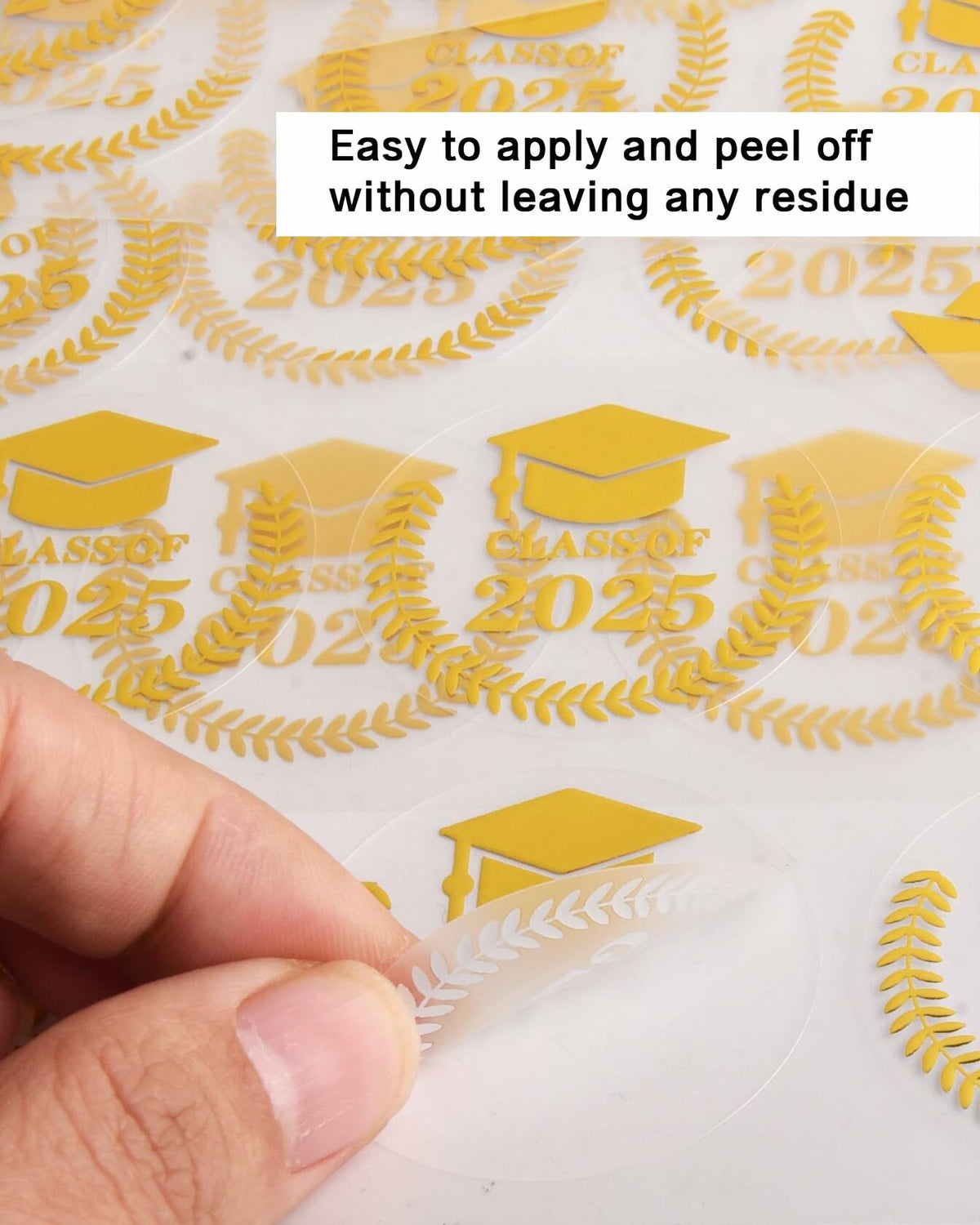 Lollutdotu 100PCS Graduation Stickers Class of 2025 Gold Foil Seals 1.6 inch