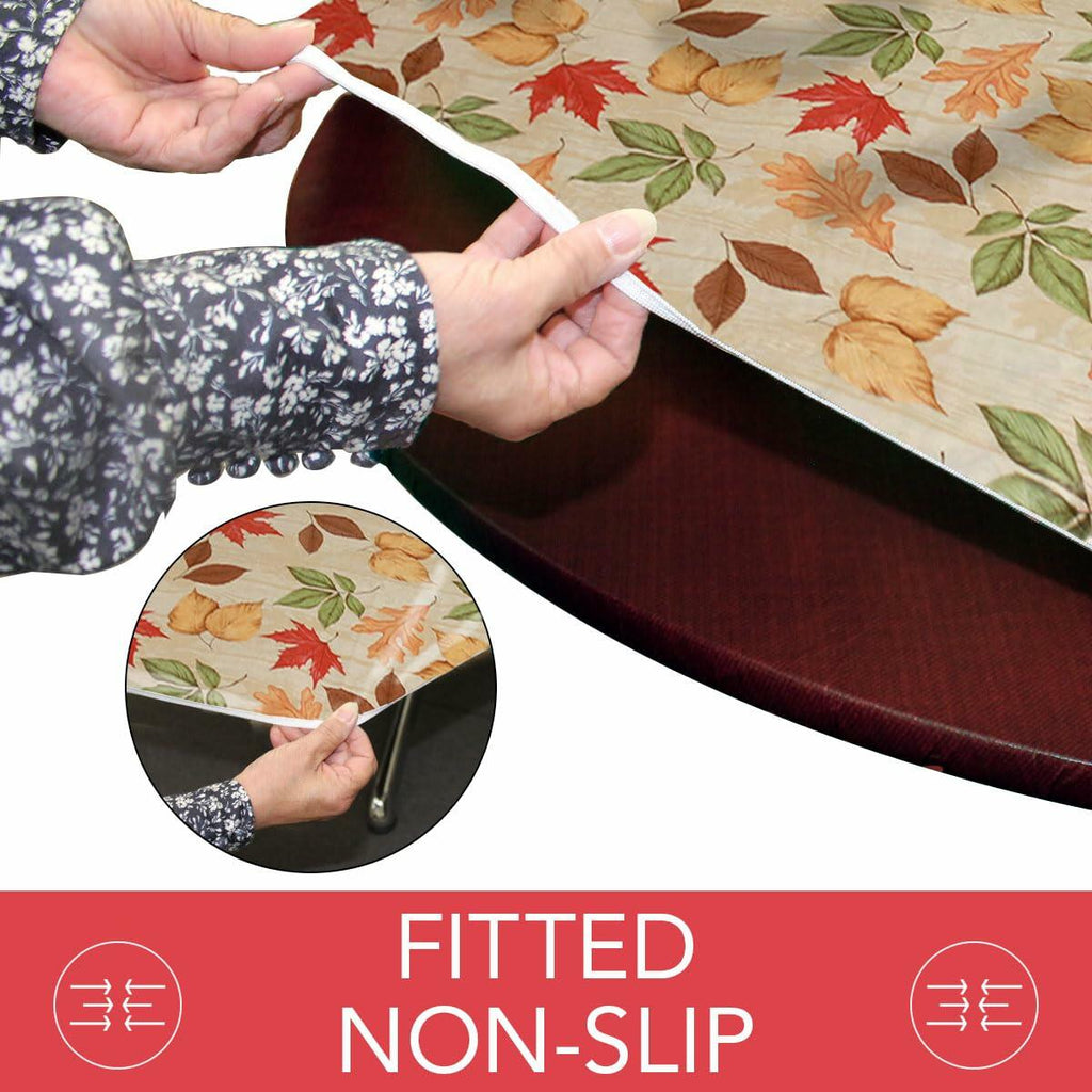 Covers For The Home Deluxe Elastic Edged Vinyl Fitted Table Cover Red Large