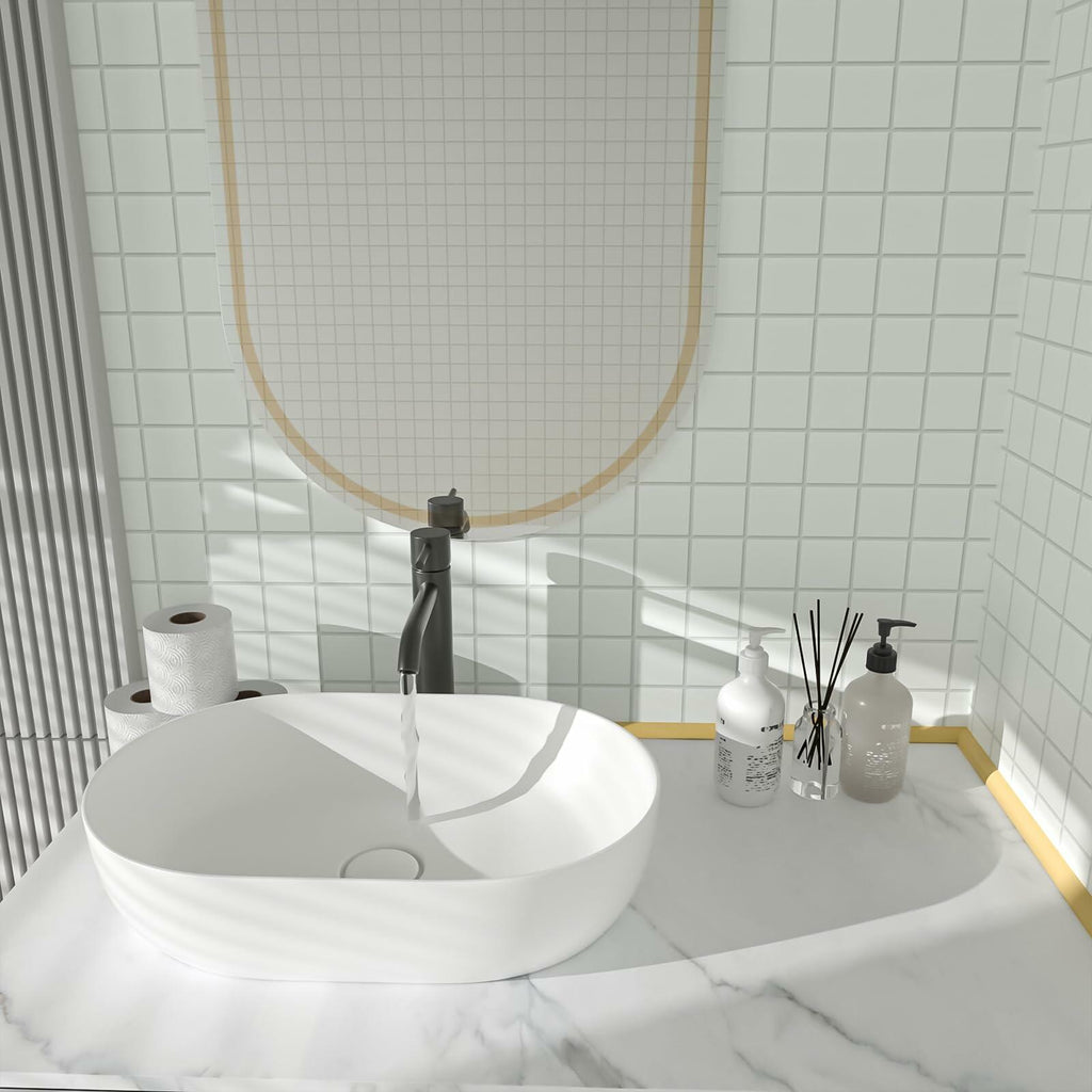 Risunpet Flexible Rubber Quarter Round Molding Peel & Stick Bathtub Trim 155in