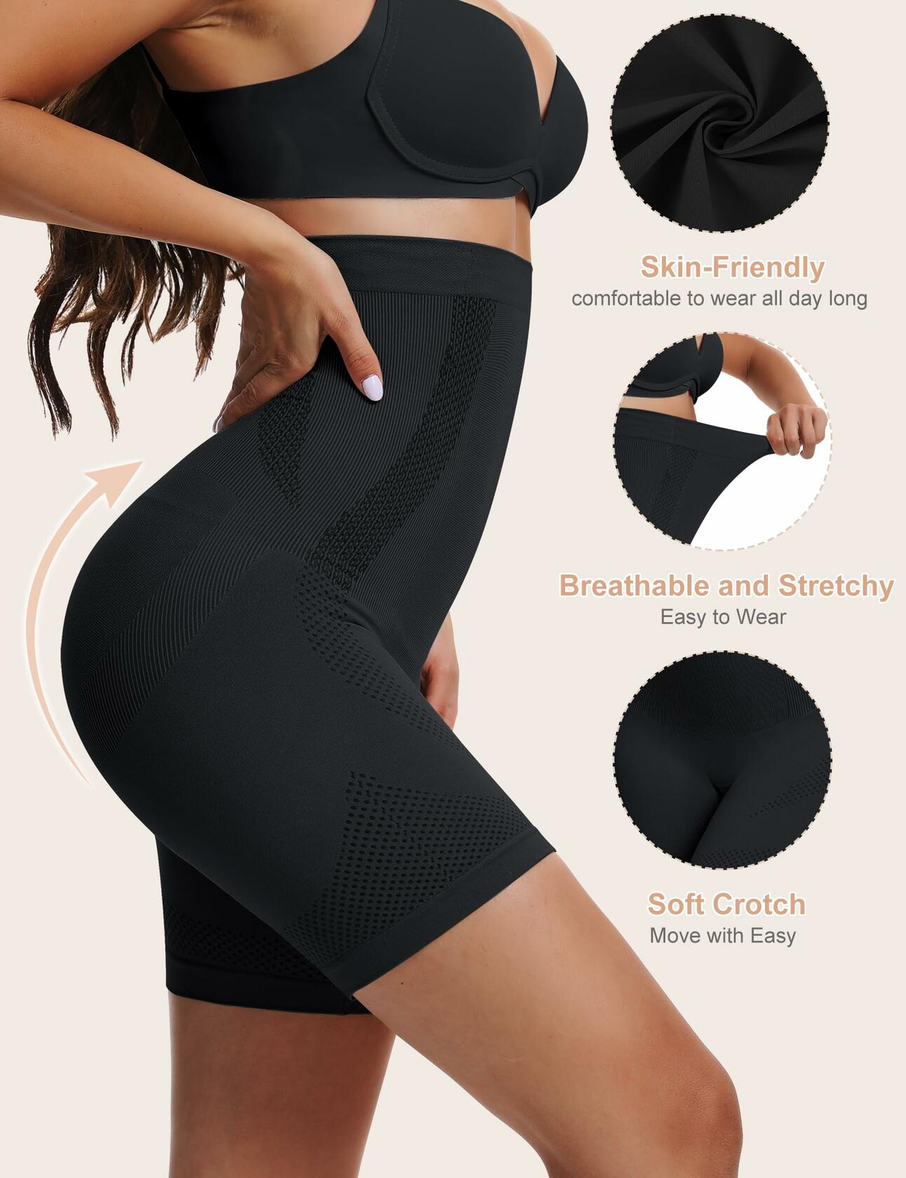 Sarin Mathews Women’s Tummy Control Shapewear Shorts Black XL-XXL Size XL-XXL