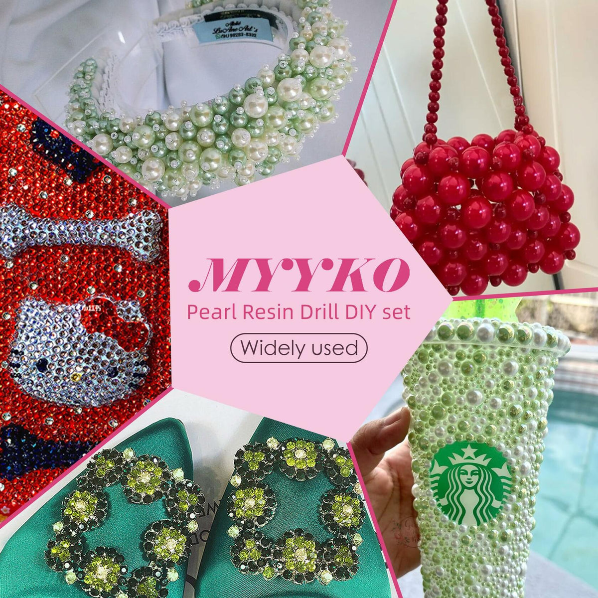 MYYKO 160g Christmas Flatback Rhinestones Half Pearls Mix Size 3-10mm Red Green