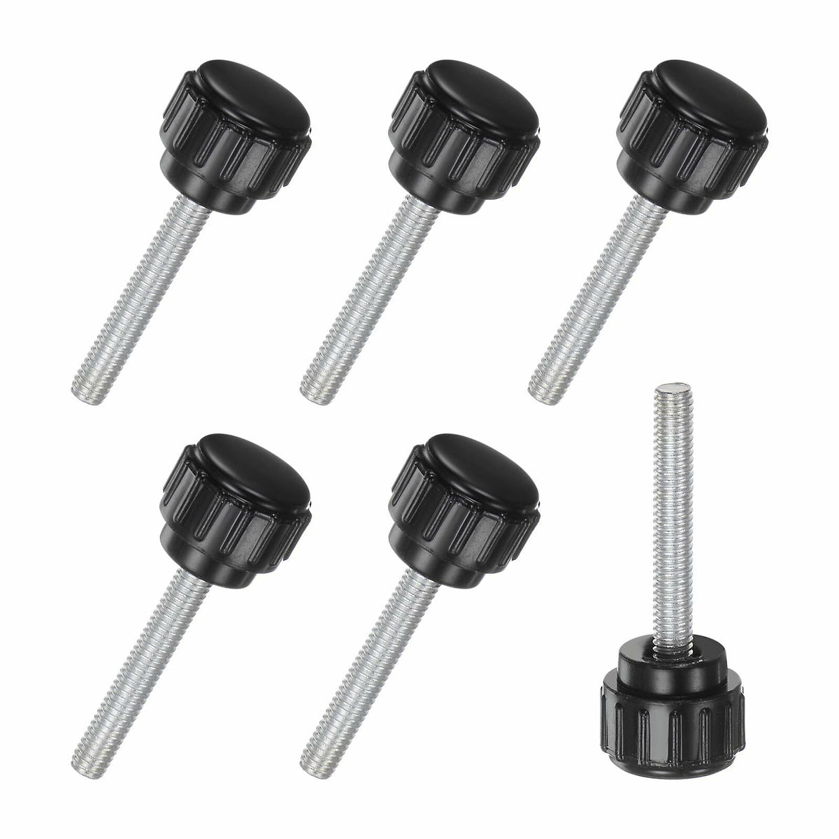 M METERXITY 6-Pack M4x25mm Knurled Clamping Knobs Carbon Steel Black