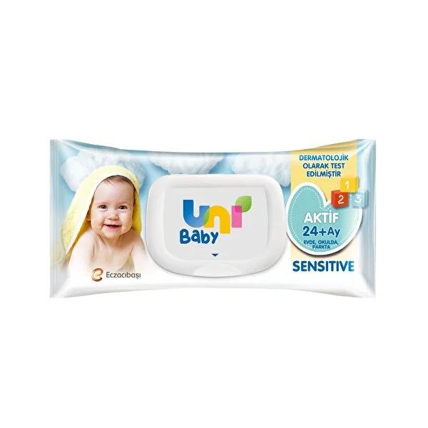 Uni Baby Aktif Sensitive Baby Wipes - 90 Count, Gentle & pH Balanced for Baby's Skin