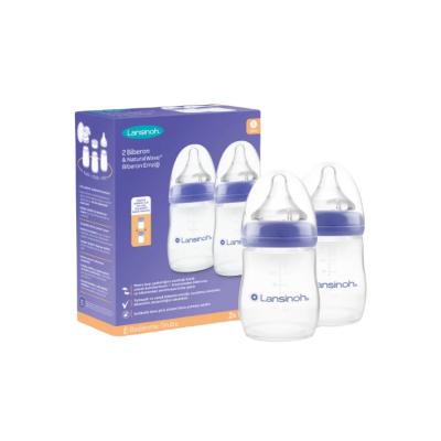 Lansinoh Baby Bottle Set with NaturalWave Nipple, BPA-free, Anti-colic, 160ml