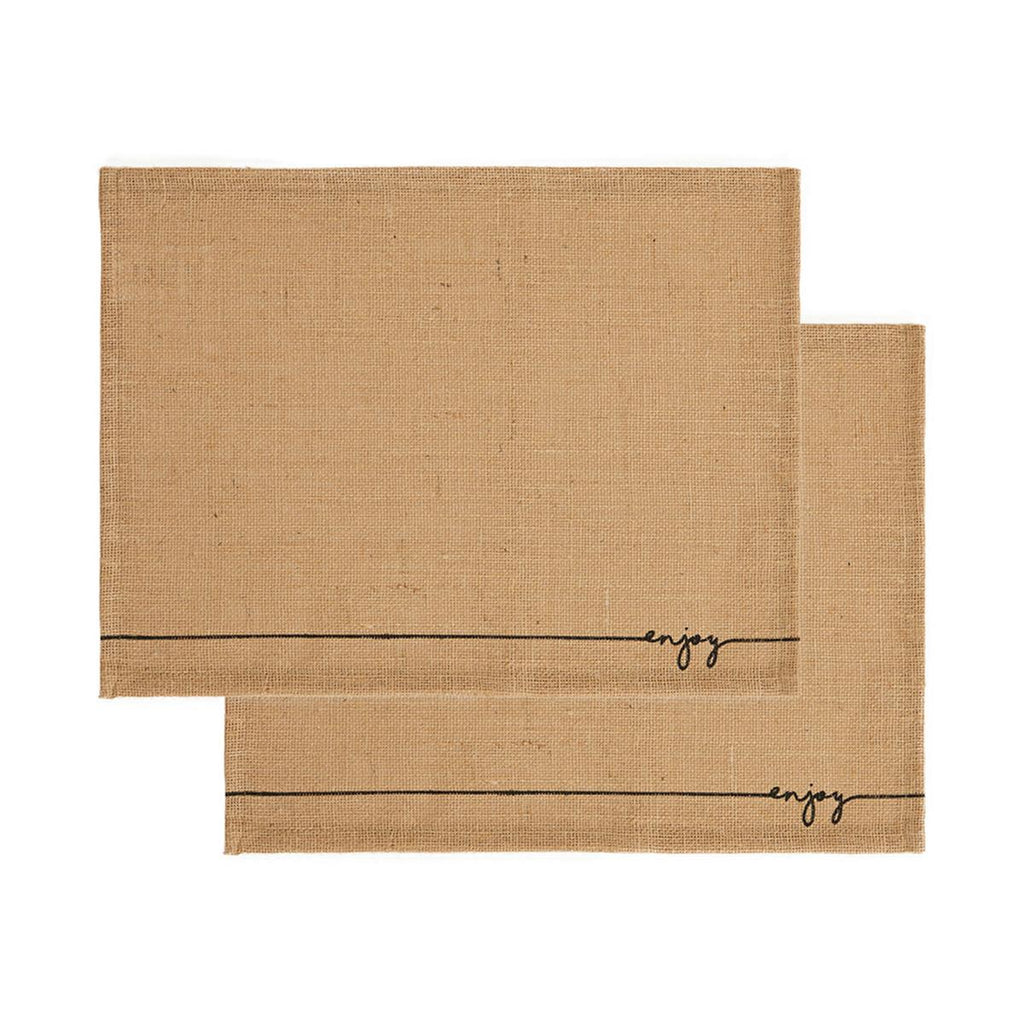 Ocean Home Jute Placemats Set of 2 - Natural Woven Table Mats for Rustic & Bohemian Dining Decor - 17.72 x 13.78 inches
