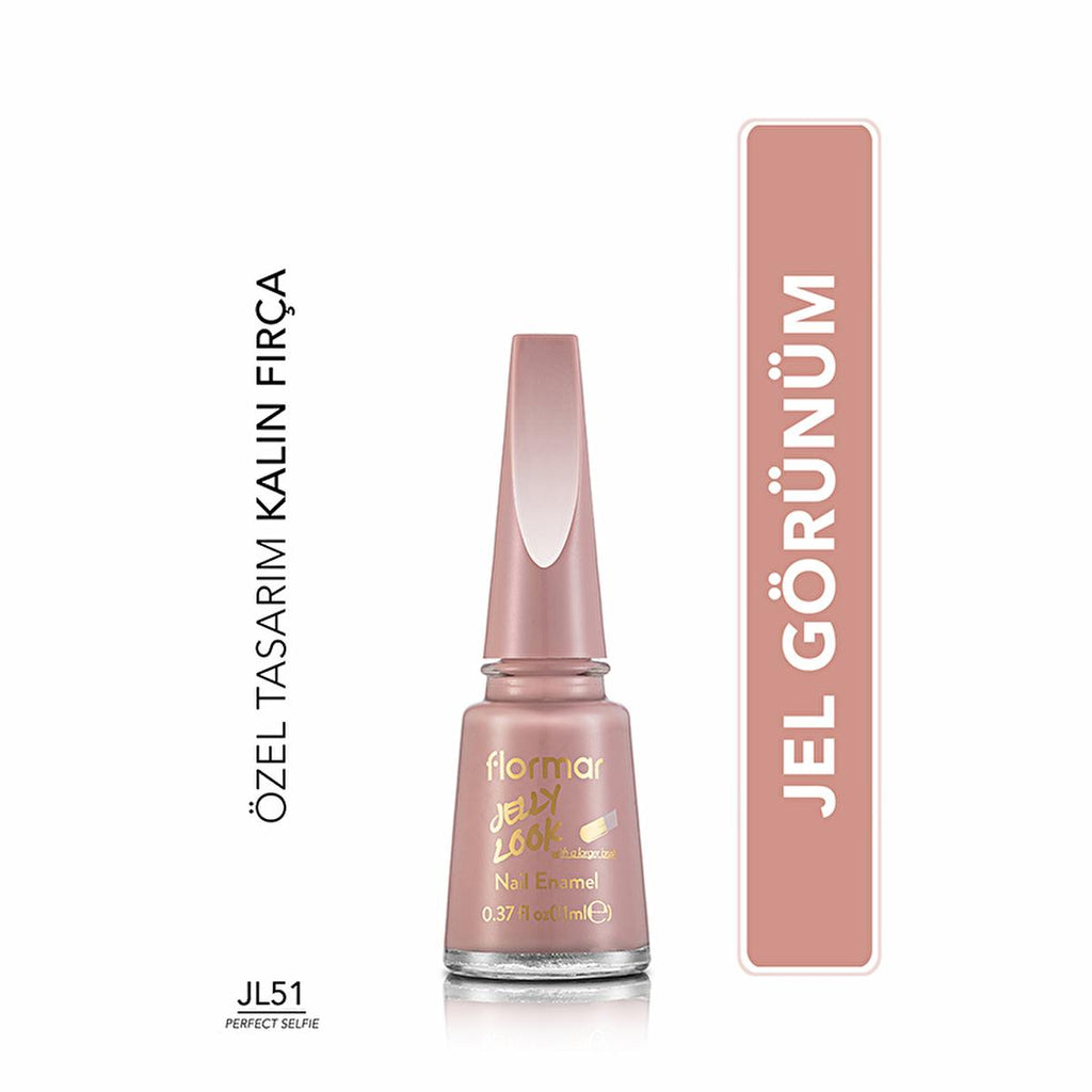 Flormar Jelly Look Nail Polish - High-Pigment, Gel Finish, Long Lasting | JL51 Perfect Selfie