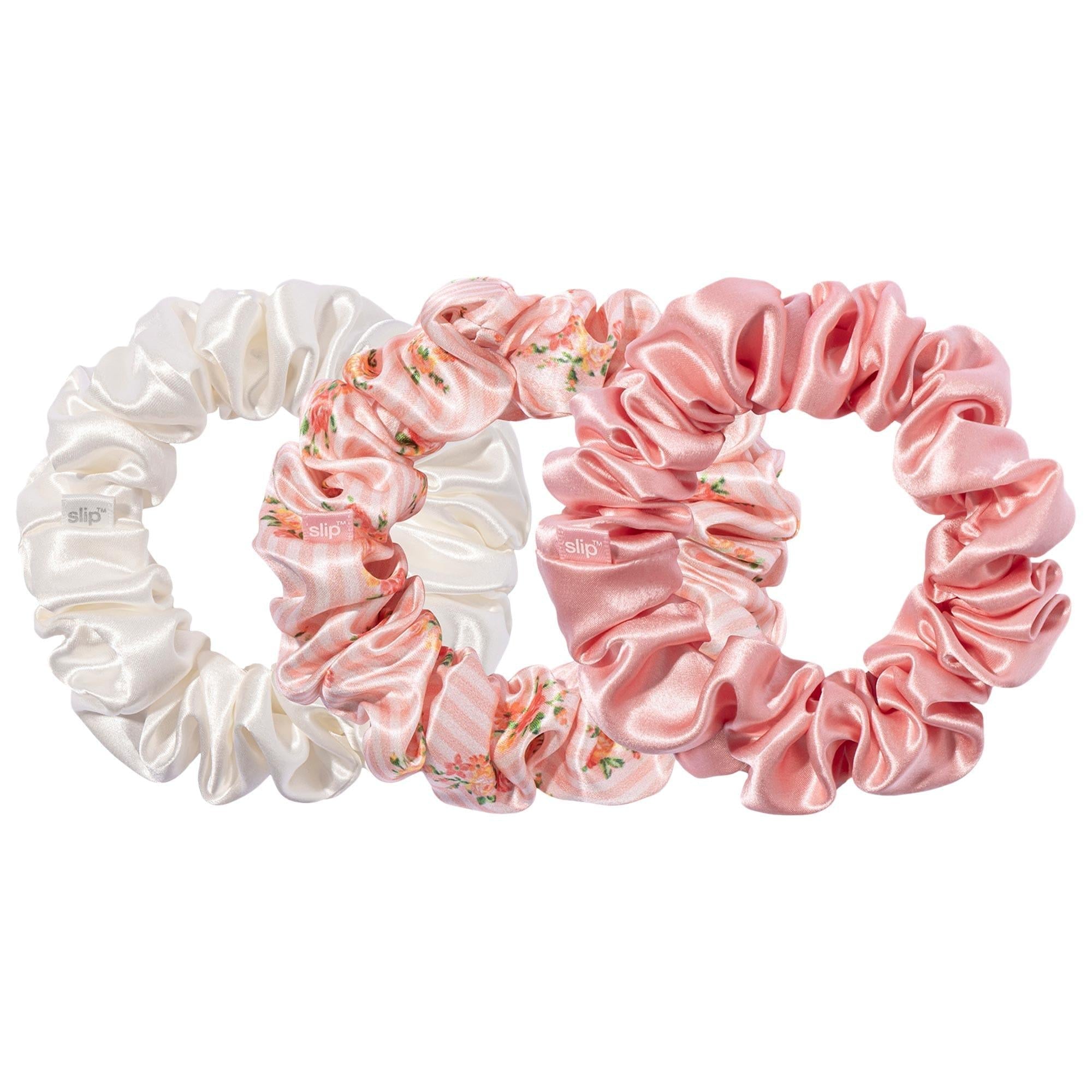 Slipsilkª Large Silk Scrunchies 3-Pack: Gentle, Anti-Breakage Hair Ties for Luxurious Crease-Free Hold