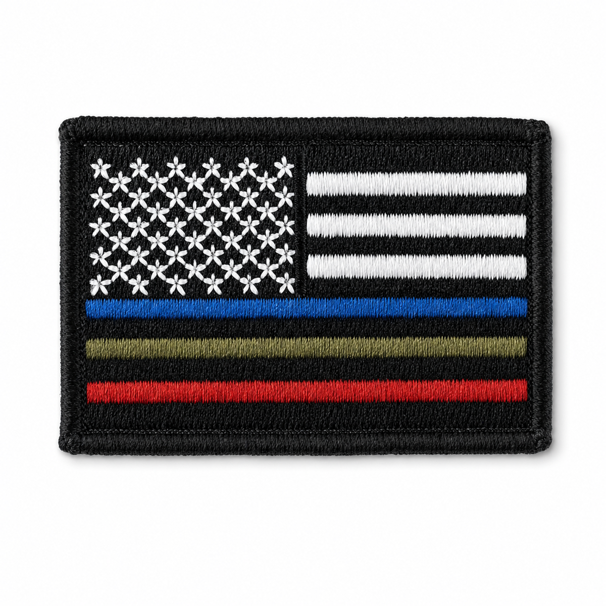 American flag patch — front view with embroidered stars and stripes