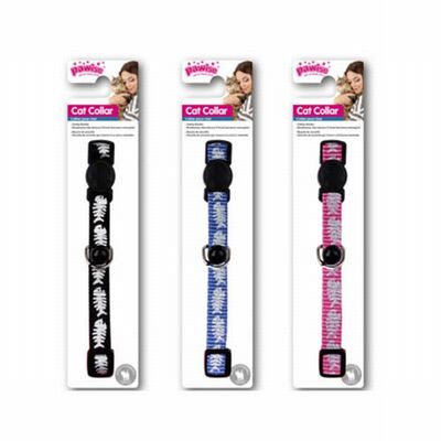 Pawise Fishbone Pattern Cat Collar with Bell 30cm