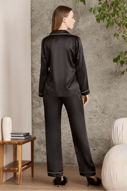 Pierre Cardin 1200 Women's Comfy Cotton Pajama Set Black