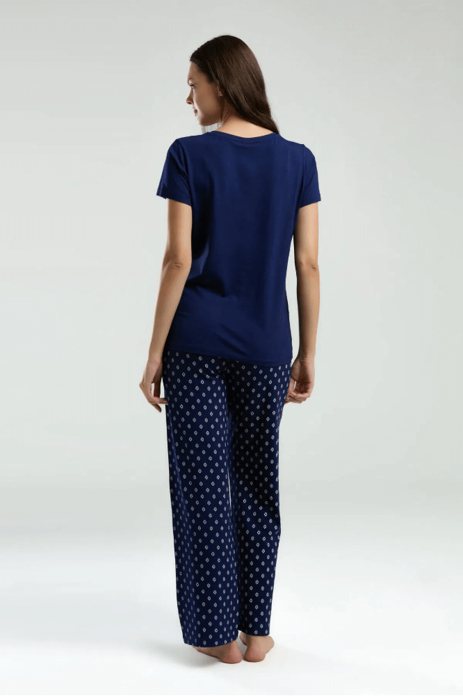 Pierre Cardin Plus Size Women's Pajama Set in Navy Blue