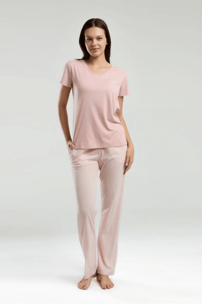 Pierre Cardin 9011-S Women's Soft Pajama Set in Coral