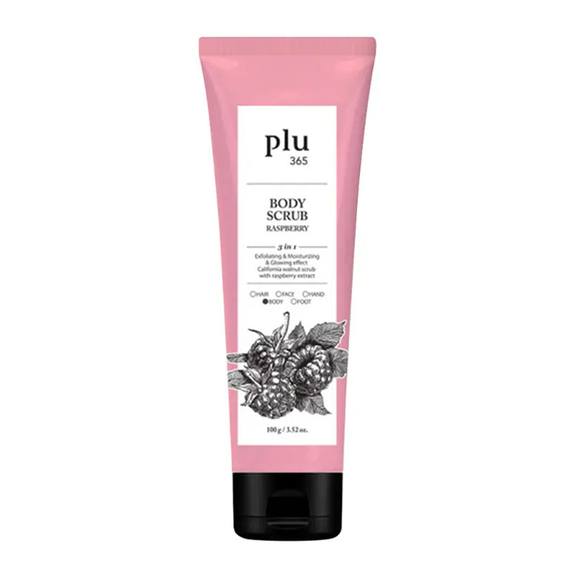 Plu 365 Raspberry Body Scrub & Wash for Smooth Skin 100g