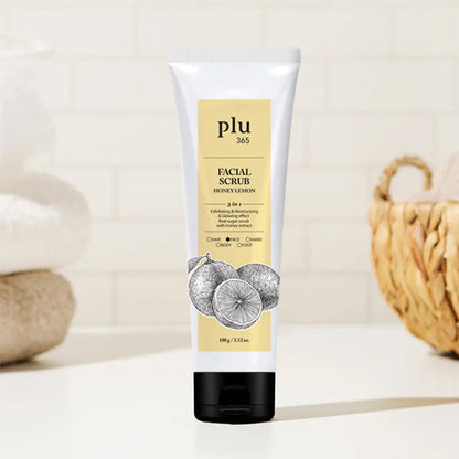 Plu 365 Honey Lemon Facial Scrub Brightening Exfoliator 100g
