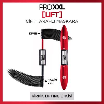 Loreal Paris Pro XXL Lift Double-Sided Mascara, Volume and Lift Mascara with Pro-Keratin - Dual Brush Technology for Enhanced Eyelashes